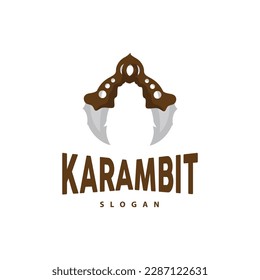 Kerambit Logo, Indonesia Fighting Weapon Vector, Ninja Fighting Tool Simple Design, Template Illustration Symbol Icon