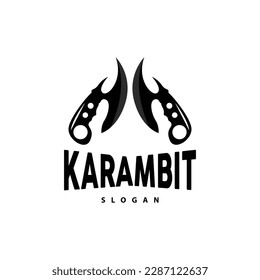 Logo de Kerambit, Vector de armas de combate de Indonesia, Diseño sencillo de herramienta de lucha Ninja, símbolo de ilustración de plantilla