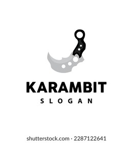 Kerambit Logo, Indonesia Fighting Weapon Vector, Ninja Fighting Tool Simple Design, Template Illustration Symbol Icon