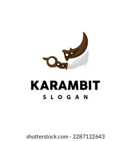 Kerambit Logo, Indonesia Fighting Weapon Vector, Ninja Fighting Tool Simple Design, Template Illustration Symbol Icon
