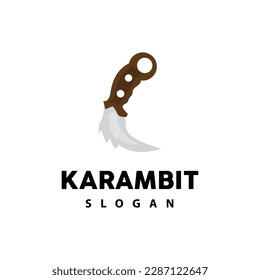 Kerambit Logo, Indonesia Fighting Weapon Vector, Ninja Fighting Tool Simple Design, Template Illustration Symbol Icon
