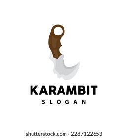 Kerambit Logo, Indonesia Fighting Weapon Vector, Ninja Fighting Tool Simple Design, Template Illustration Symbol Icon