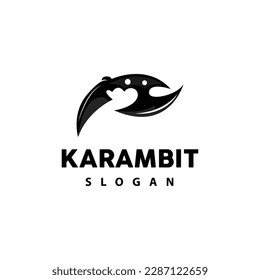 Logo de Kerambit, Vector de armas de combate de Indonesia, Diseño sencillo de herramienta de lucha Ninja, símbolo de ilustración de plantilla
