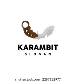 Kerambit Logo, Indonesien Fighting Weapon Vector, Ninja Fighting Tool Einfaches Design, Symbol für Vorlage