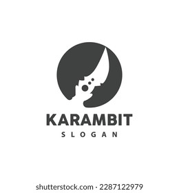 Kerambit Logo, Indonesien Fighting Weapon Vector, Ninja Fighting Tool Einfaches Design, Symbol für Vorlage