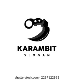 Logo de Kerambit, Vector de armas de combate de Indonesia, Diseño sencillo de herramienta de lucha Ninja, símbolo de ilustración de plantilla