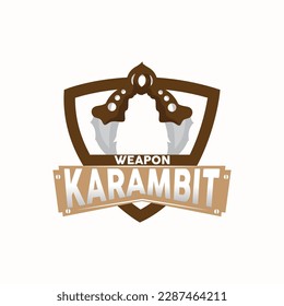 Kerambit Logo, Indonesia Fighting Weapon Vector, Ninja Fighting Tool Simple Design, Template Illustration Symbol Icon