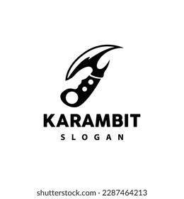 Kerambit Logo, Indonesia Fighting Weapon Vector, Ninja Fighting Tool Simple Design, Template Illustration Symbol Icon