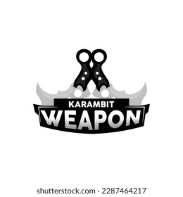 Logo de Kerambit, Vector de armas de combate de Indonesia, Diseño sencillo de herramienta de lucha Ninja, símbolo de ilustración de plantilla