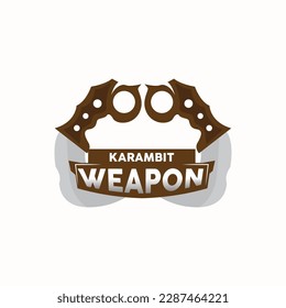 Logo de Kerambit, Vector de armas de combate de Indonesia, Diseño sencillo de herramienta de lucha Ninja, símbolo de ilustración de plantilla
