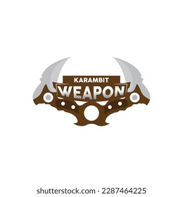 Kerambit Logo, Indonesien Fighting Weapon Vector, Ninja Fighting Tool Einfaches Design, Symbol für Vorlage