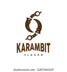 Kerambit Logo, Indonesia Fighting Weapon Vector, Ninja Fighting Tool Simple Design, Template Illustration Symbol Icon