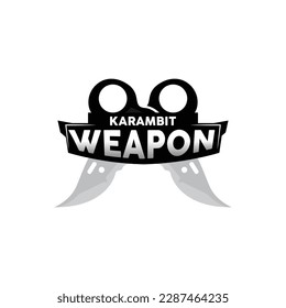 Kerambit Logo, Indonesien Fighting Weapon Vector, Ninja Fighting Tool Einfaches Design, Symbol für Vorlage