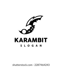 Kerambit Logo, Indonesien Fighting Weapon Vector, Ninja Fighting Tool Einfaches Design, Symbol für Vorlage