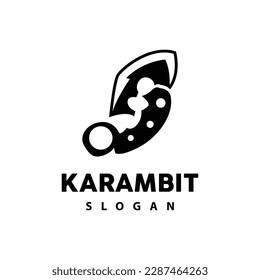 Kerambit Logo, Indonesien Fighting Weapon Vector, Ninja Fighting Tool Einfaches Design, Symbol für Vorlage