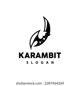 Logo de Kerambit, Vector de armas de combate de Indonesia, Diseño sencillo de herramienta de lucha Ninja, símbolo de ilustración de plantilla