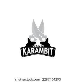 Kerambit Logo, Indonesien Fighting Weapon Vector, Ninja Fighting Tool Einfaches Design, Symbol für Vorlage