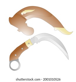 Kerambit is a small, curved hand knife used by warriors in Minangkabau, and spread to Indonesia, Malaysia and the Philippines.