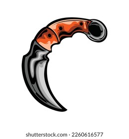 KERAMBIT. diseño vectorial de armas tradicionales típicas de Sumatra Occidental Indonesia, los colores pueden ser editados