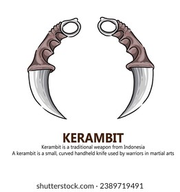 Vector de Kerambit. Típicas armas indonesias usadas en artes marciales