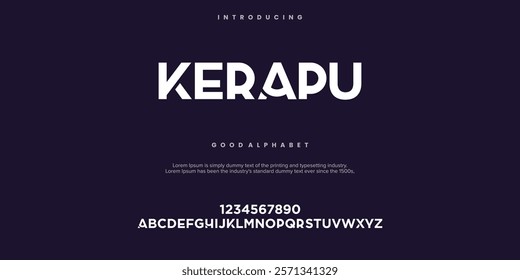 Kerapu custom Abstract minimal modern alphabet fonts. Typography technology vector illustration