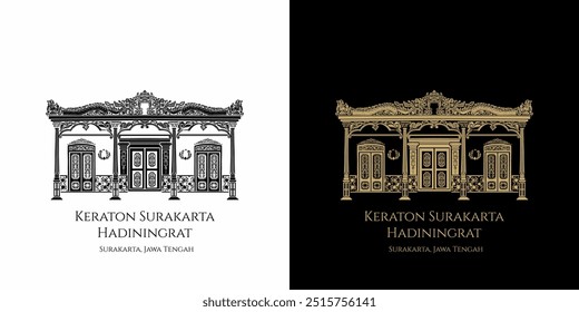 Keraton Surakarta Hadiningrat, Solo city icon vector