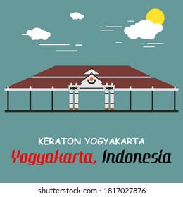 Keraton Yogyakarta Flat Design Ilustration. Keraton Jogja