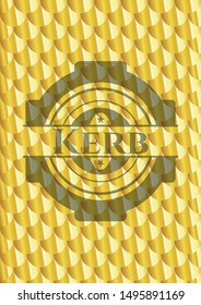 Kerb golden emblem. Scales pattern. Vector Illustration. Detailed.