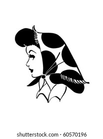 Kerchief Gal - Retro Clip Art