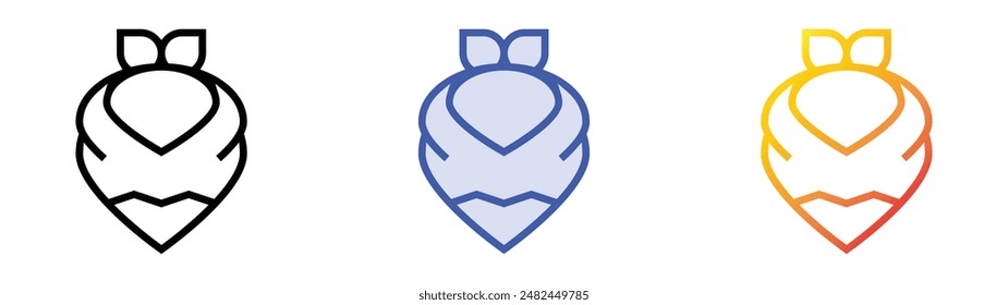 kerchief icon. Linear, Blue Fill and Gradient Style Design Isolated On White Background