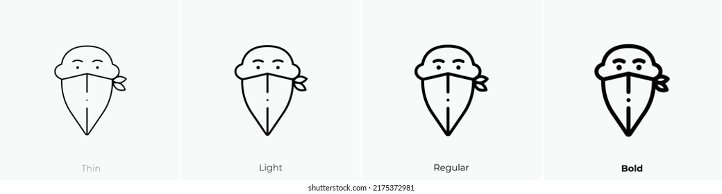kerchief icon. Thin, Light Regular And Bold style design isolated on white background