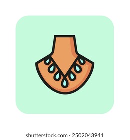 Kerchief line icon. Cloth, neck, chiffon. Jewelry concept. Vector illustration can be used for topics like accessory, glamour, store