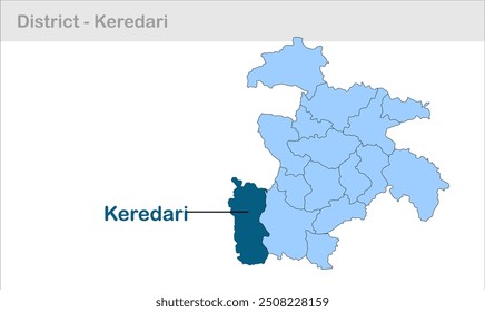 Mapa do subdistrito de Keredari, Distrito de Hazaribagh, Estado de Jharkhand, República da Índia, Governo de Jharkhand, Território indiano, Índia Oriental, Política, aldeia, turismo