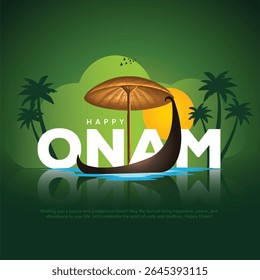 Saudações felizes da celebração de Onam no festival Kernels. Projeto de ilustração vetorial criativo.