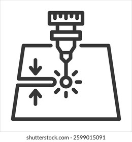 Kerf Width Outline Icon Vector Illustration