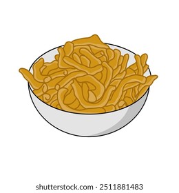 Keripik usus is a snack made from chicken intestines which are cut into small pieces, fried, and mixed with special spices. Intestinal chips have a crunchy and tasty texture. Indonesian food