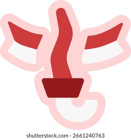 keris flat style sticker design