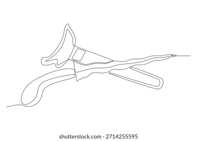 Keris. Javanese concept one-line drawing