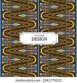 keris pattern design pucuk rebung in vector