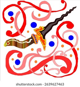 Keris, the traditional dagger of Java, Indonesia.