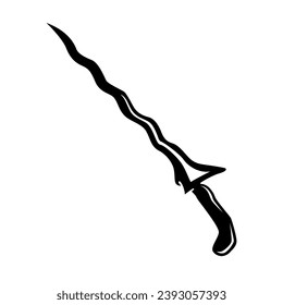 Keris traditional weapon icon vector stok