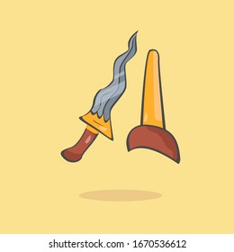 keris arma tradicional de Indonesia en vectores de ilustraciones planas