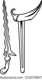keris vector for design needs