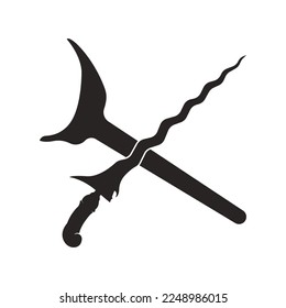 keris vector icon, a traditional weapon originating from Indonesia