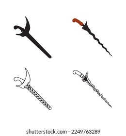 keris vector icon, a traditional weapon originating from Indonesia