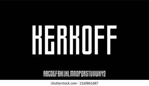 KERKOFF,  CONDENSED VECTOR FONT ALPHABET SET