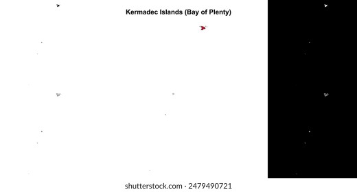 Kermadec Islands blank outline map set