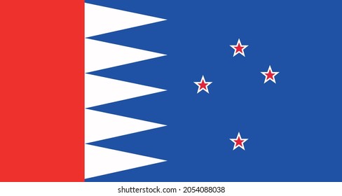 kermadec islands flag national emblem graphic element Illustration template design
