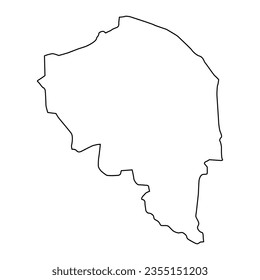 Mapa de la provincia de Kerman, división administrativa de Irán. Ilustración vectorial.