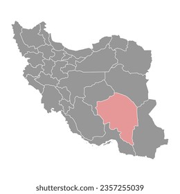 Landkarte der Provinz Kerman, Verwaltungsabteilung des Iran. Vektorgrafik.